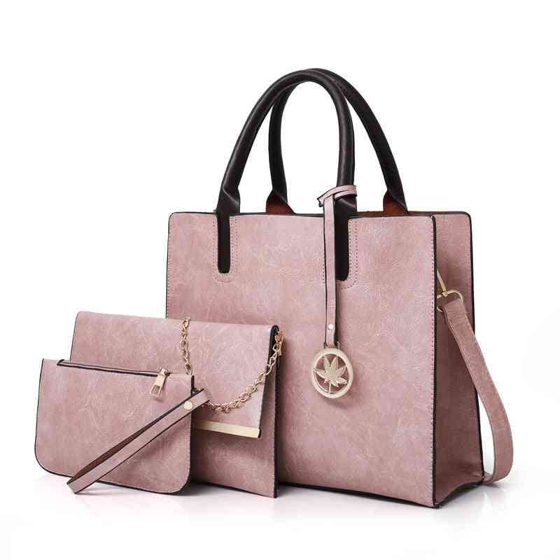 Women's Bag Set, Fashion Pu Leather Ladies Handbag, Messenger Shoulder Wallet Pouch
