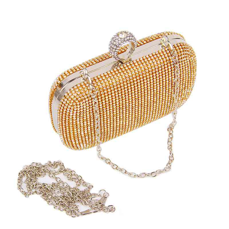 Evening Clutch Bags, Diamond-studded With Chain
