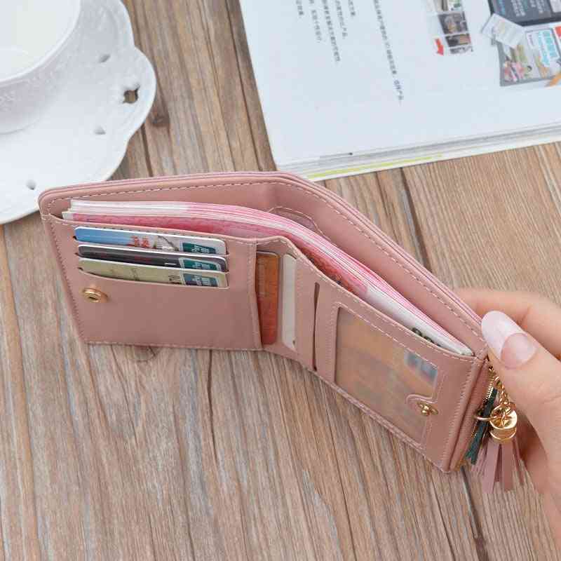Mulheres carteiras rosa fofas, carteira titular de cartão senhora moda feminina bolsa de dinheiro curto