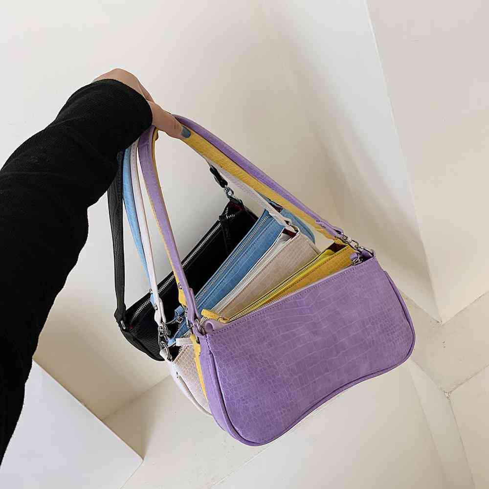 Women Messenger Handbags, Solid Zipper Shoulder Bags