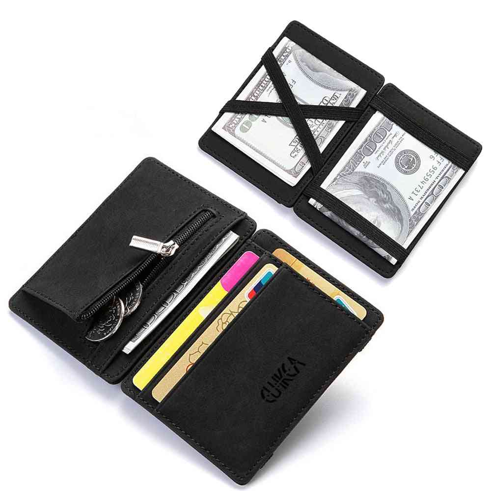 Upgrade Ultra Thin Mini Pu Leather Magic Wallets, Coin Purse, Credit Card Holder
