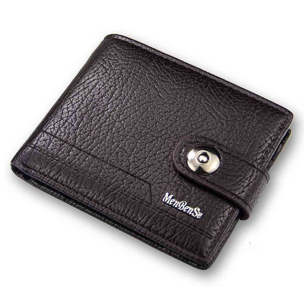 Genuine Leather Purse, Short Hasp Port Money Slimport Wallet
