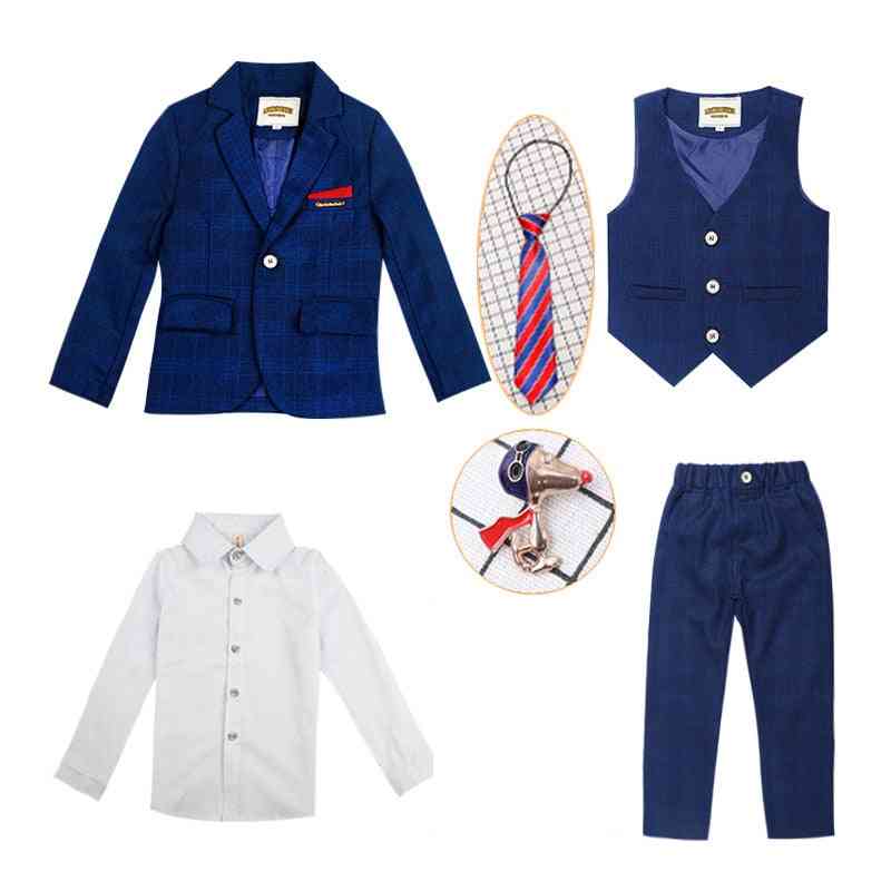 Children's Formal 4pcs Suit Sets Flower Boy Wedding Party Prom Birthday Outfits
