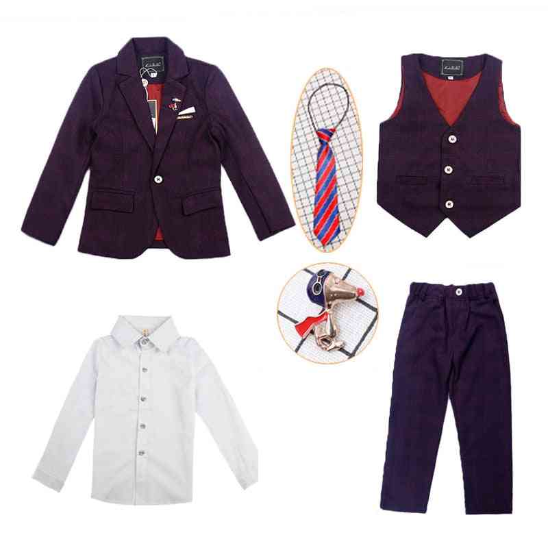 Children's Formal 4pcs Suit Sets - Wedding Party, Prom, Birthday Dress Costume For