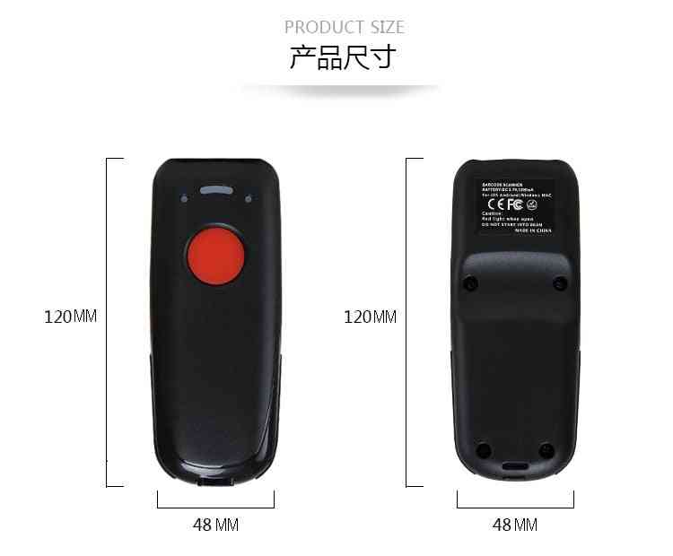 Taschen-WLAN-Barcode-Scanner, tragbarer Laserleser, rotes Licht