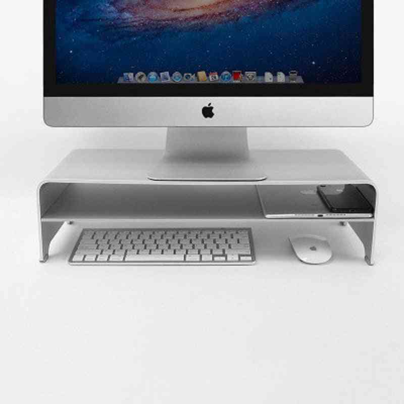 Computer Laptop Computer Monitor Display Riser Stand With Keyboard Mouse Storage  (silver)