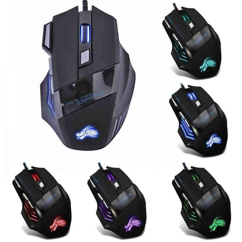 Led optički usb ožičeni gaming miš, 7 gumba gamerskih računalnih miševa za laptop / desktop