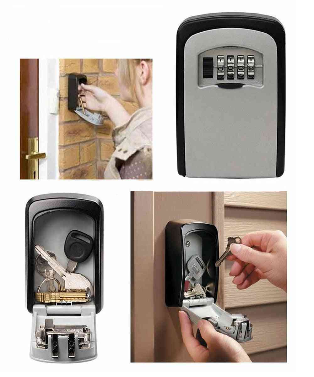 Wall Mounted Lock Box, Key Storage Digital Combination, Safe Security Holder