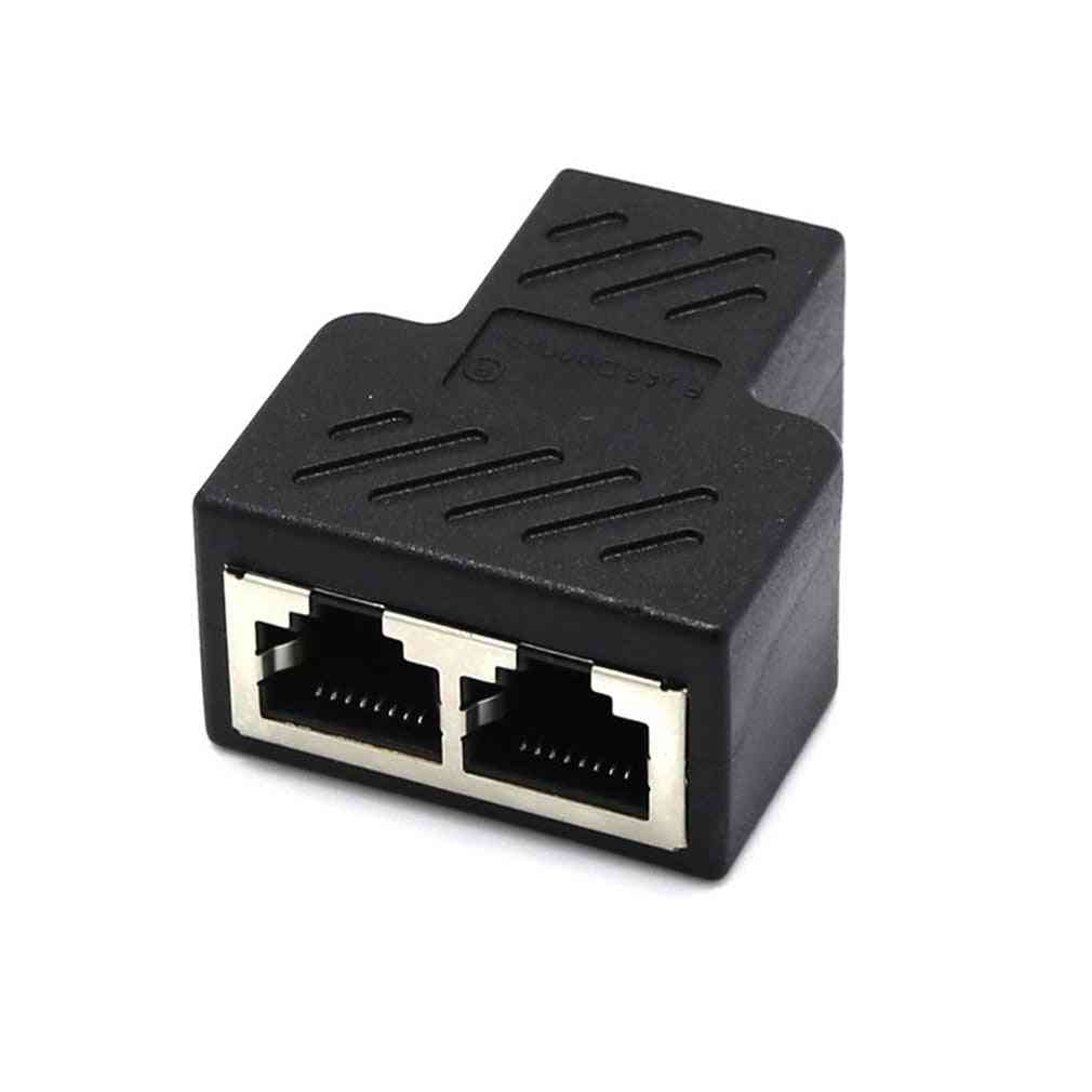 Splitter Ethernet Rj45 Cable Adapter 1 Male To 2 Female Port