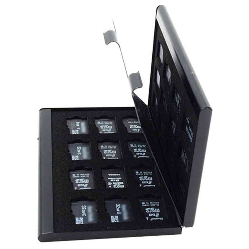 Aluminum Memory Card Storage Case, Box, Holders For Micro Memory Sd Card