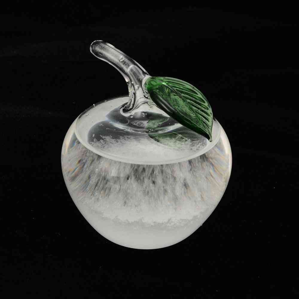 Small Crystal Weather Forecast Bottle Glass Storm Apple Bird Shape Office Decoration (apple)