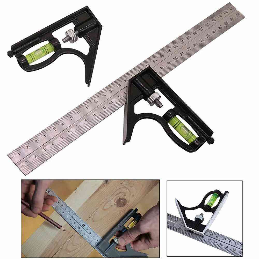 Adjustable Right Angle Ruler With Spirit Level And Scriber
