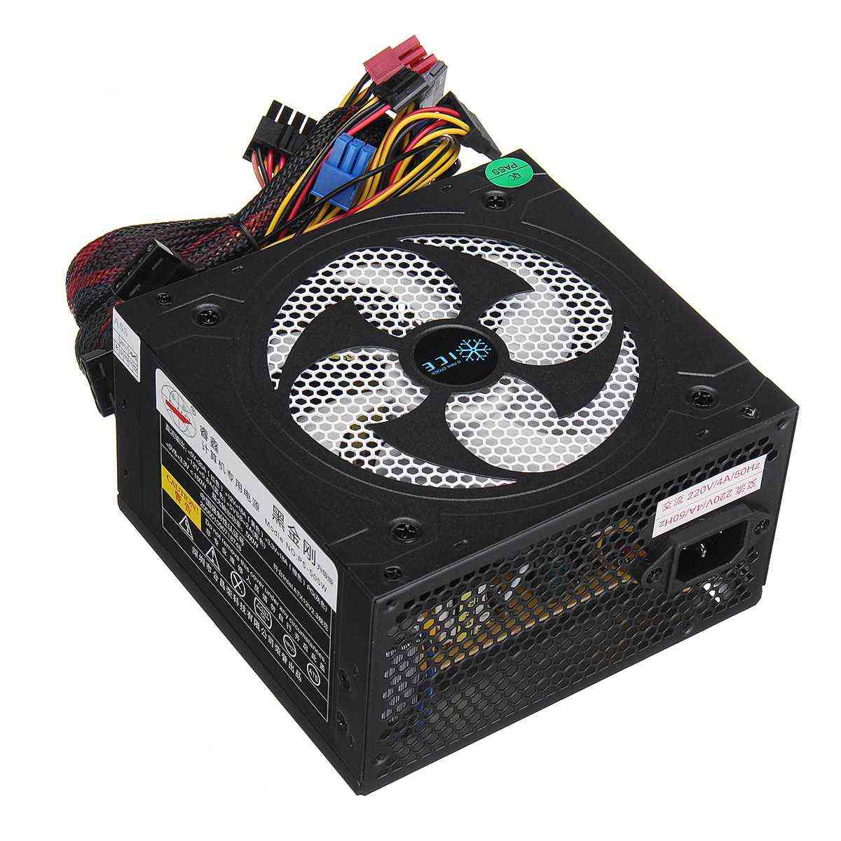 Quiet 500w Desktop Btc Minerv Pc Computer Power Supply With Sata 20pin+4pin For Miner Mining