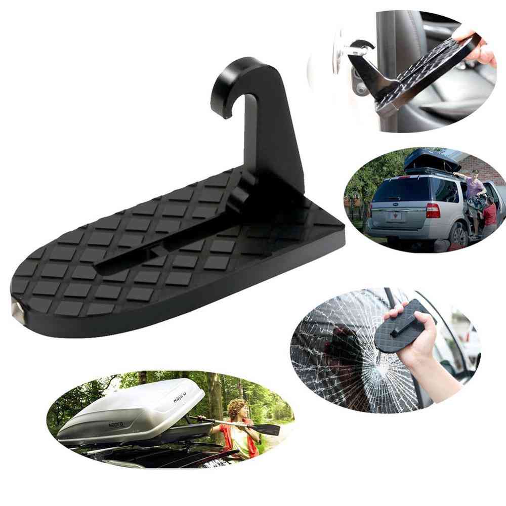 Car Assist Pedal Easy Access To Roof Vehicle Hooked Slam Latch Doorstep With Safety Hammer Function