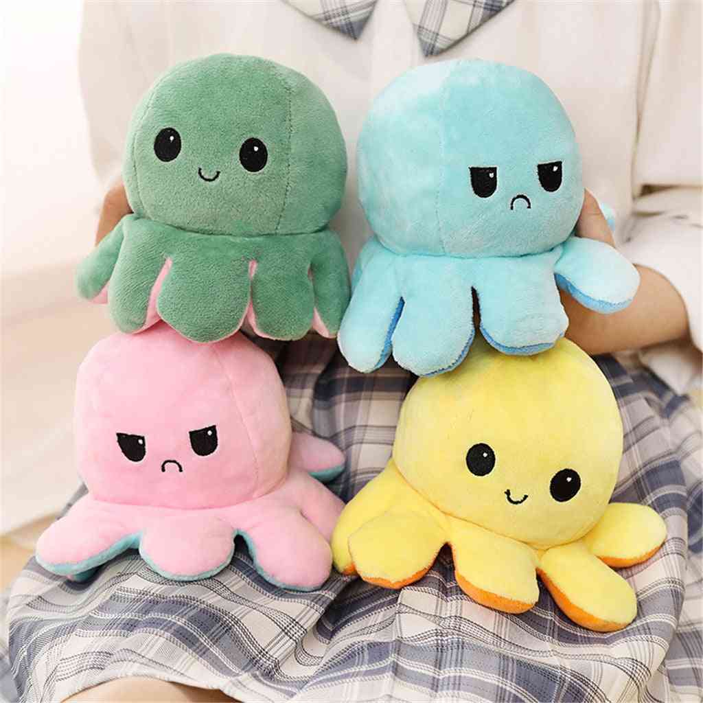 Cute Soft Simulation Reversible Octopus Doll Double-sided Flip Plush Toy