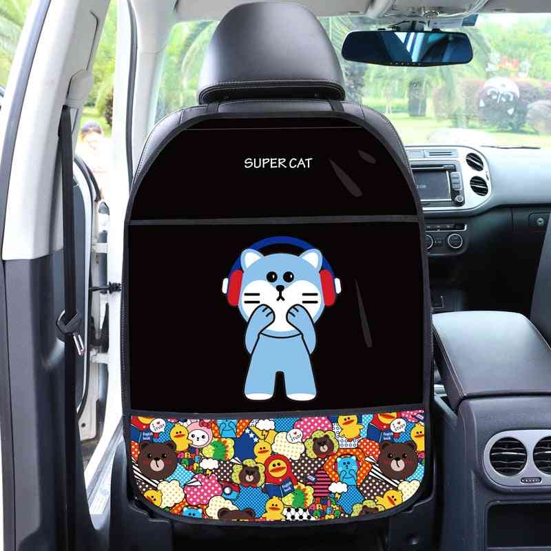 Waterproof Car Seat Back Protector Cover With Pockets For Kids