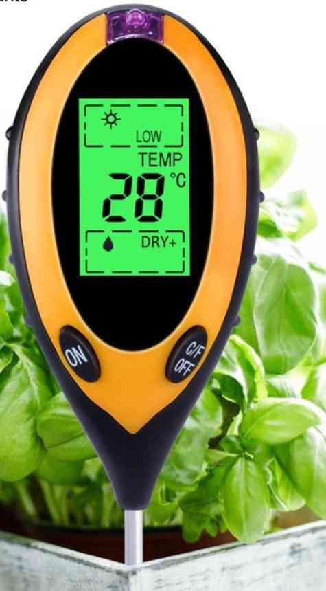 Digital Ph Meter Soil Moisture-monitor Temperature Sunlight Tester