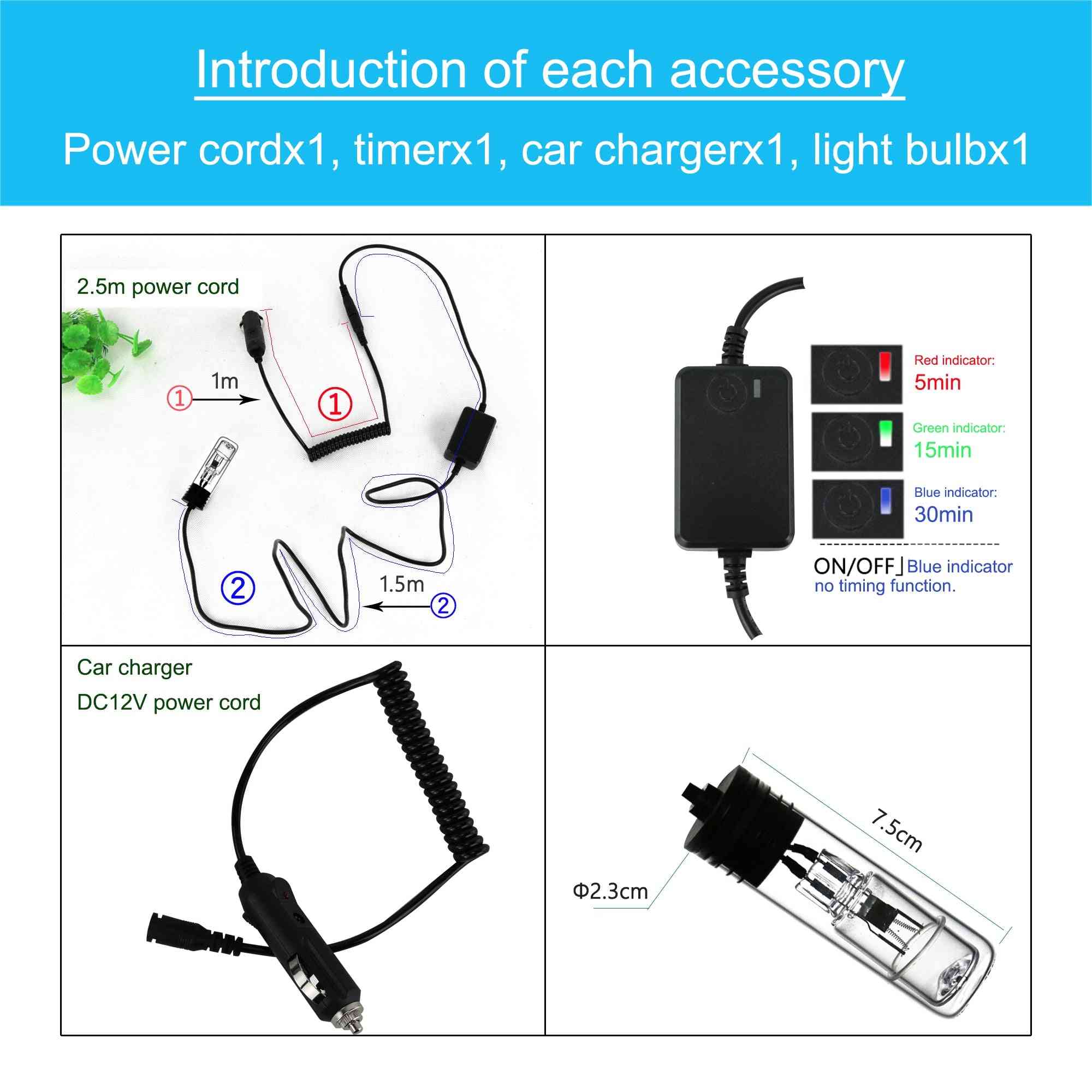 Uv Light Uvc Linear Lamp With Charger For Rv Suitable Small Space, Timer Modes Adjustable