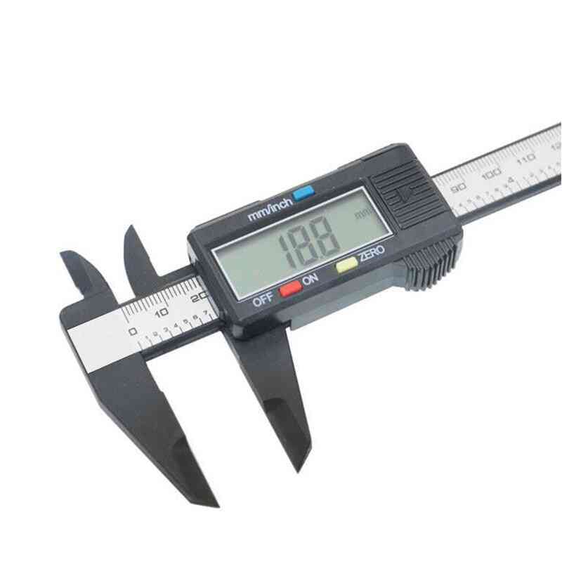 Vernier mätverktyg-plast lcd digital elektronisk kolfiber linjal gauge micromete (vernier caliper)