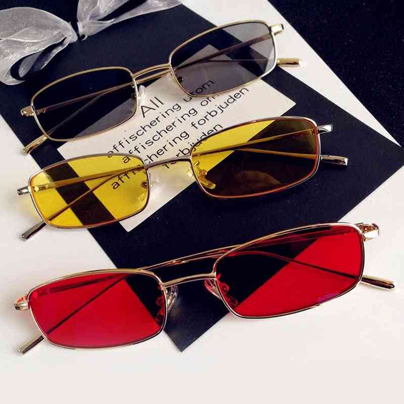Unisex Small Retro Shades Rectangle Sunglasses