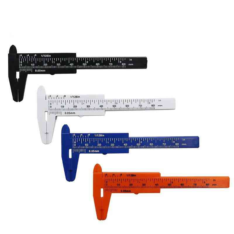 Double Rule Scale Plastic Vernier Caliper Measuring Student  Mini Tool Ruler