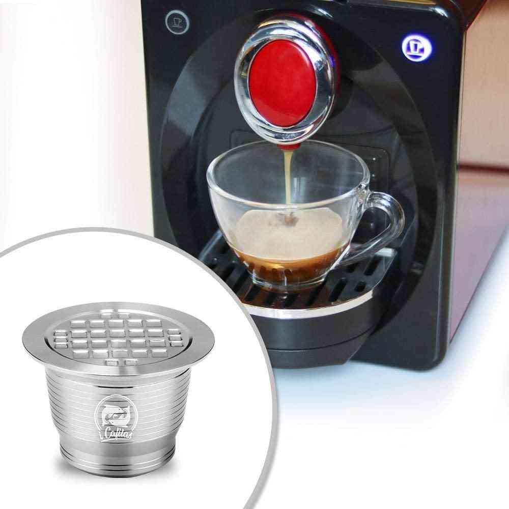 Kava in filter za kavne kapsule iz nerjavečega jekla Nespresso, ki jih je mogoče ponovno napolniti