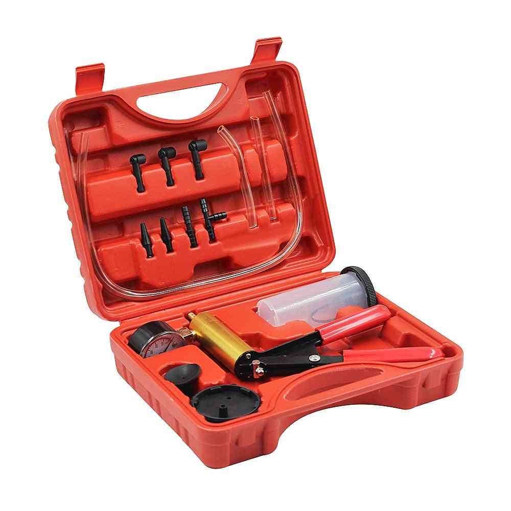 Brake Fluid Bleeder Tool, Vacuum Pistol Pump With Gauge & Meter Pressure Tester Kit