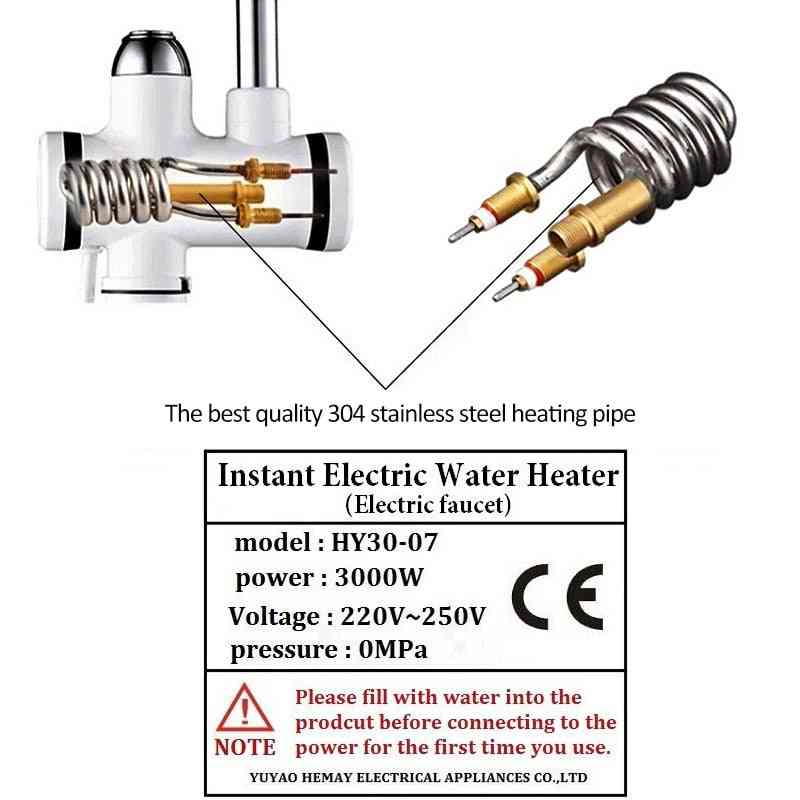 Instant Water Heater Crane Temperature Display, Electric Hot Tankless Heating Faucet