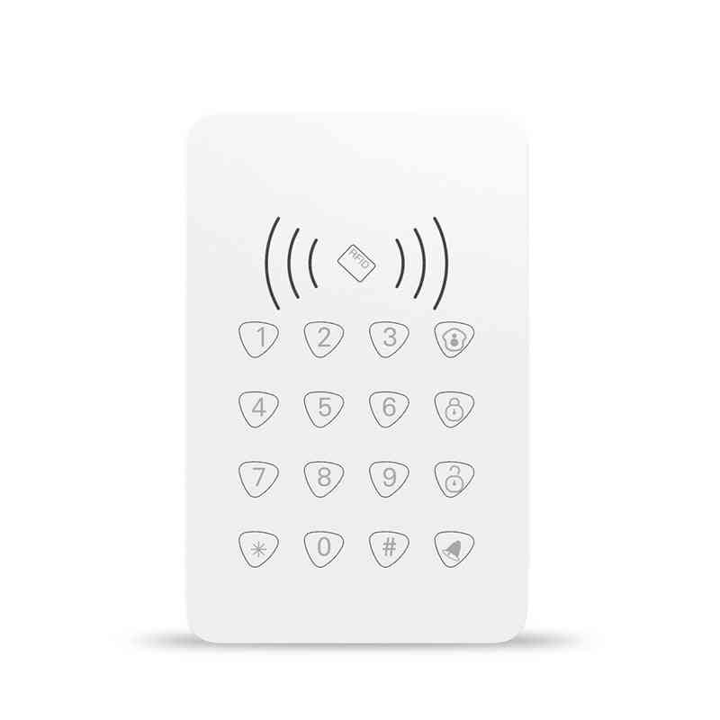 Tipkovnica 4 v 1 na dotik RFID - sistem za domači alarm / zvonec, tipkovnica z opozorilom na prazen akumulator