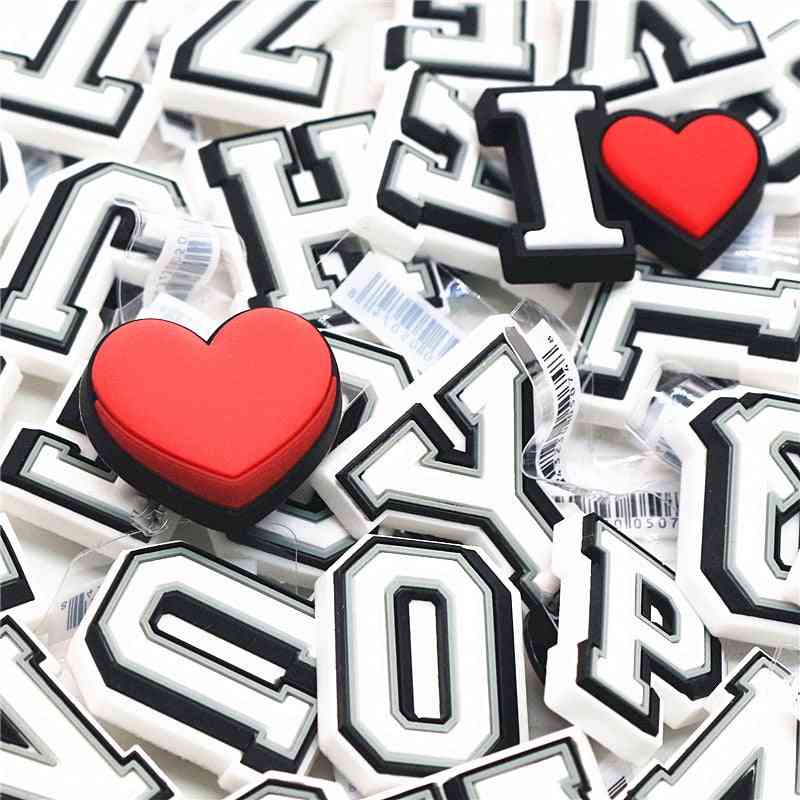 Letters Charms Heart-shaped Shoe Buckles Accessories