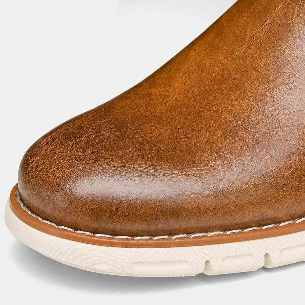 Men Ankle Boots, Comfortable Fashion Leather Chelsea Shoes