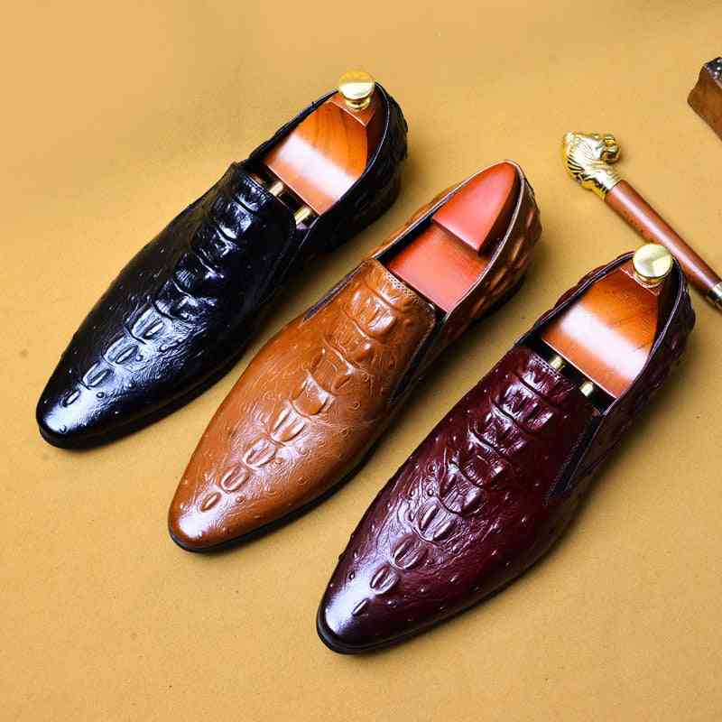 Chaussures habillées de luxe oxford en cuir véritable pour hommes