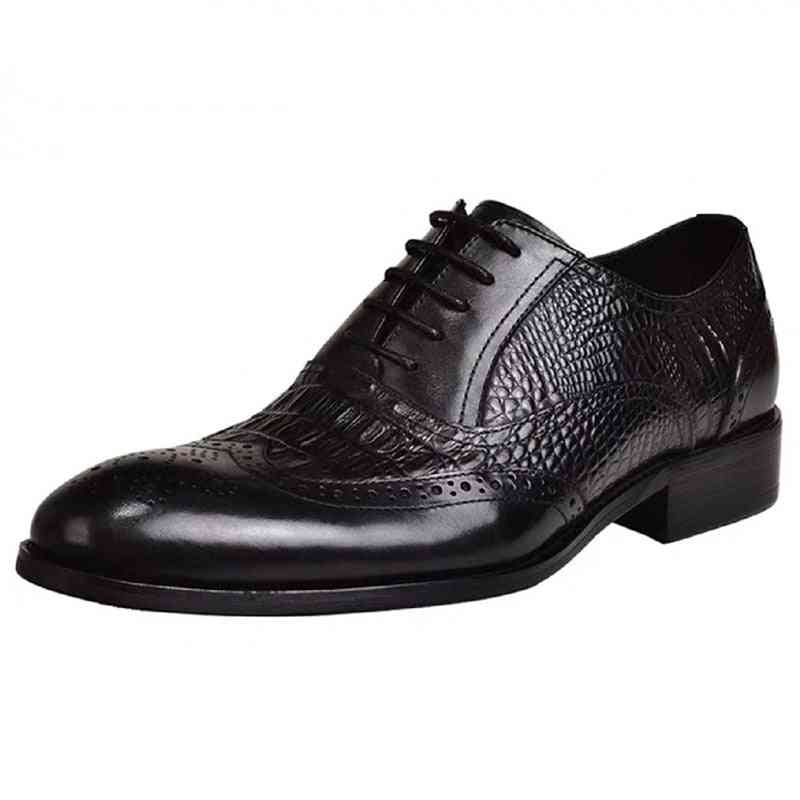 Sapatos de couro vestido formal de moda masculina