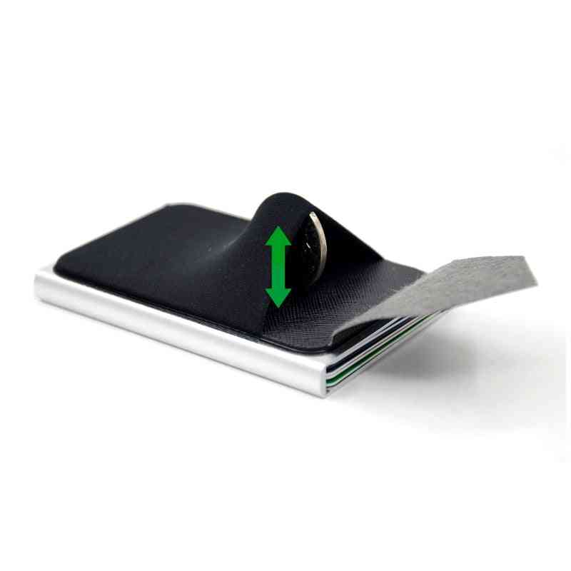 Slim Aluminum Wallet With Elasticity Back Pouch