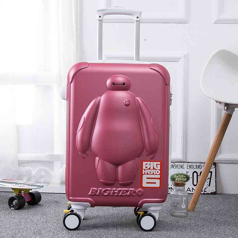 Utazási poggyász gördülő bőrönd, 3d gyerek beszálló doboz