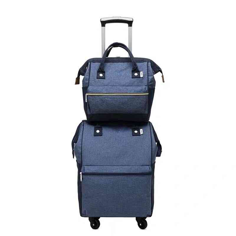 Rolling Luggage On Wheels Trolley, Suitcases With Handbag