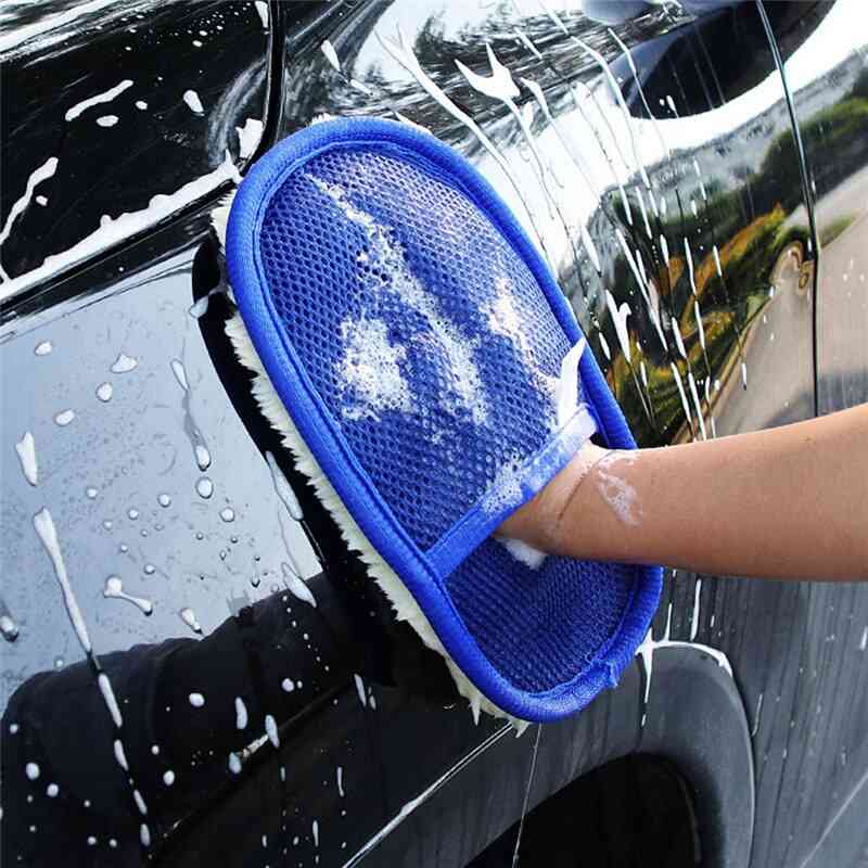Car Wool Cashmere Washing Gloves For Bmw F30 F10 X5 E53 F15 E70 E71 X6 F16 X1 E84 F48 X3 X4 F34 F31 F11 F07