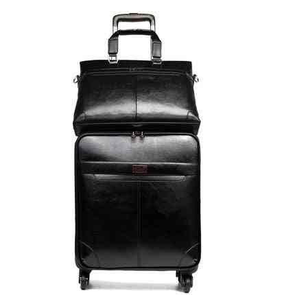 Retro Pu Leather Rolling Luggage Sets