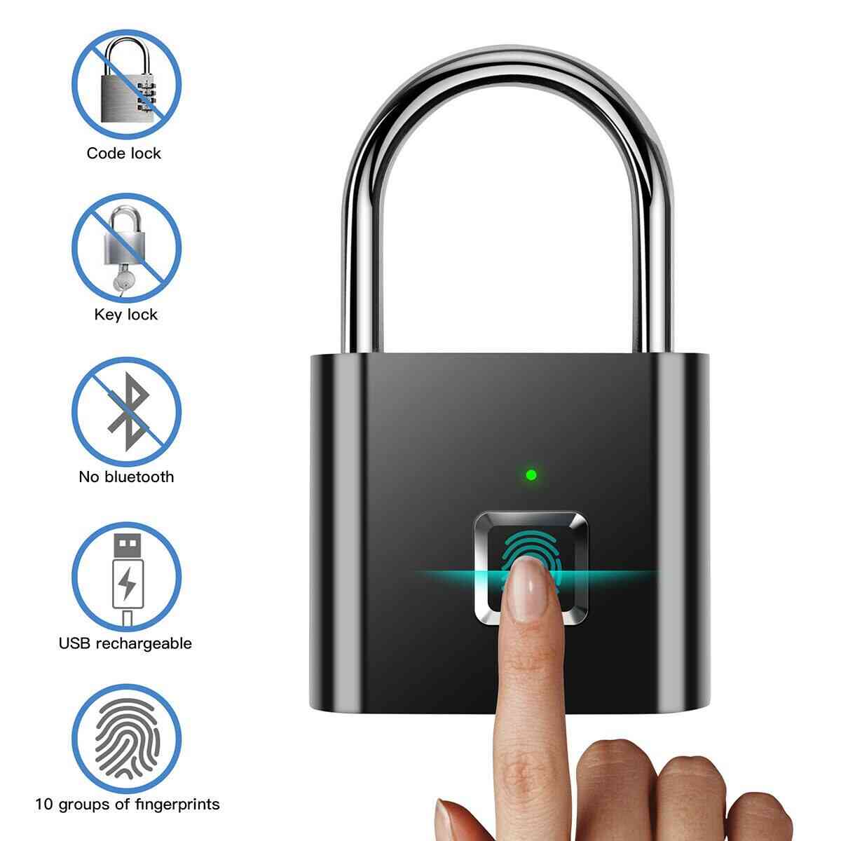 Fingeravtrykk tyverisikker smart Bluetooth, oppladbar dørlås