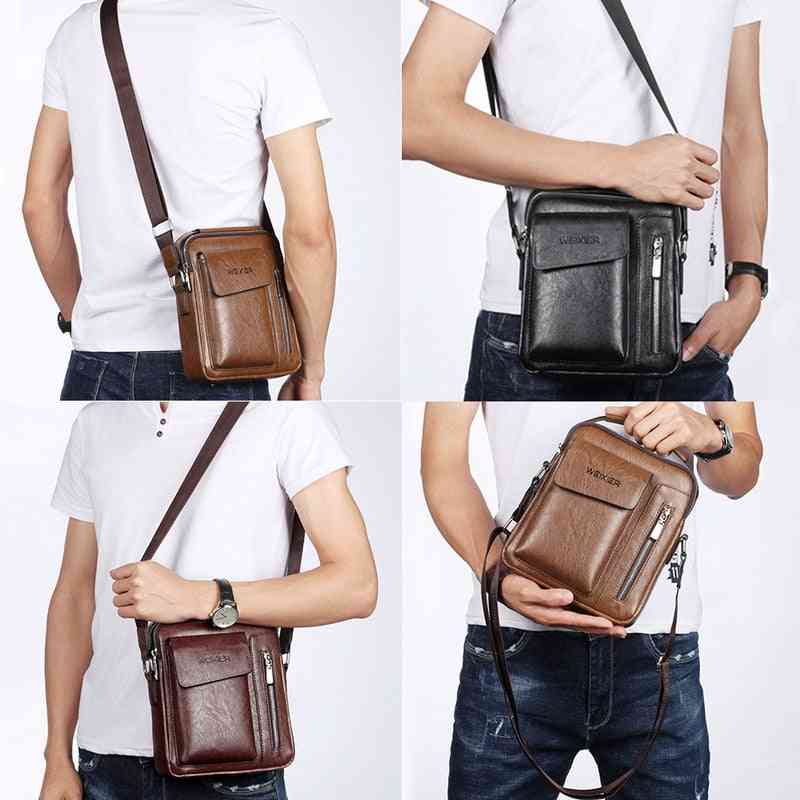 Man Vintage Leather Messenger Bag