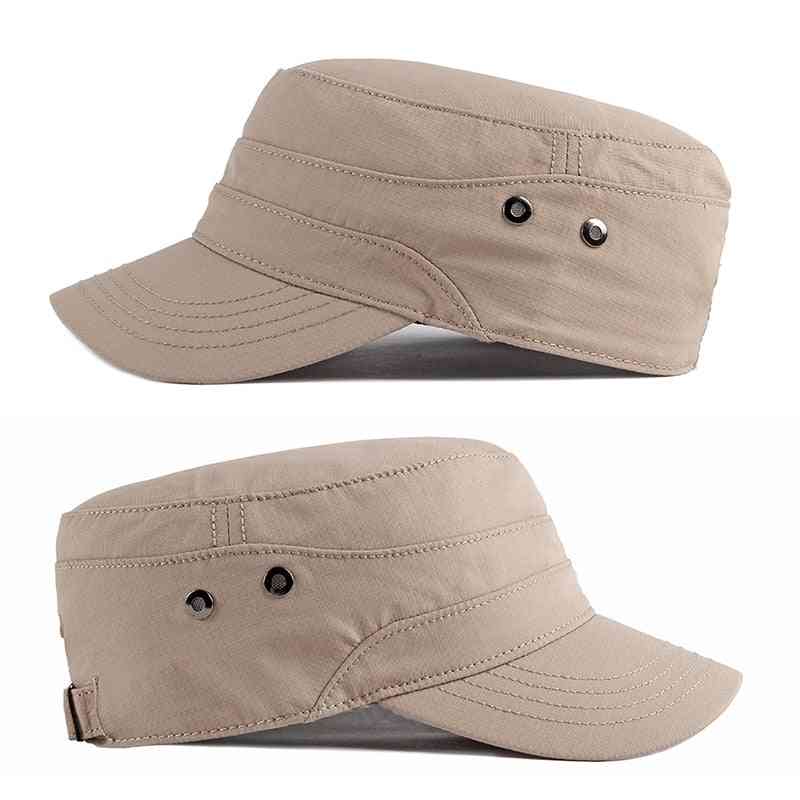 Flat Top Unisex Military Adjustable Snap-back Hat