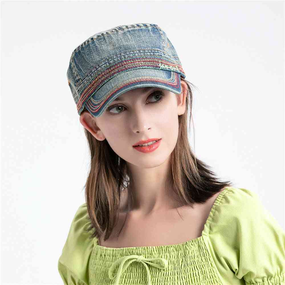 Unisex Casual Cotton Flat Top Hat