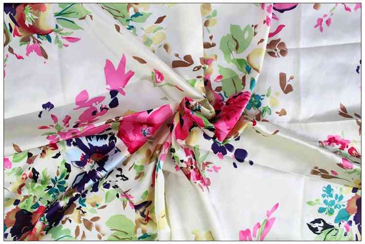 Dresses Blouse Scarves Clothing Pure Silk Satin Charmeuse White Pink Printed
