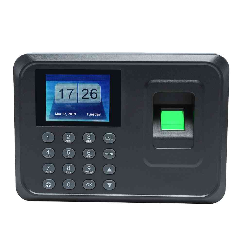A5 2,4 pol. tft impressão digital biométrica soco, relógio, registrador de presença de escritório
