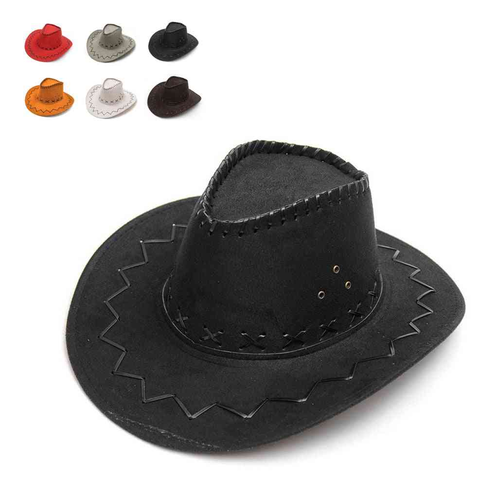 Unisex cowgirl cowboy hat barn vilde vest fancy fest kostumer afslappet sol mode vestlige hovedbeklædning