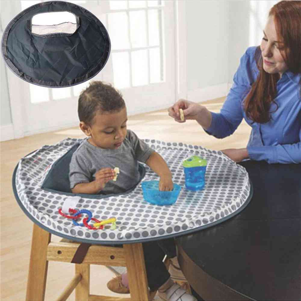 Feeding Chair Cushion Waterproof, Round Folding Infants Eating Table Mat