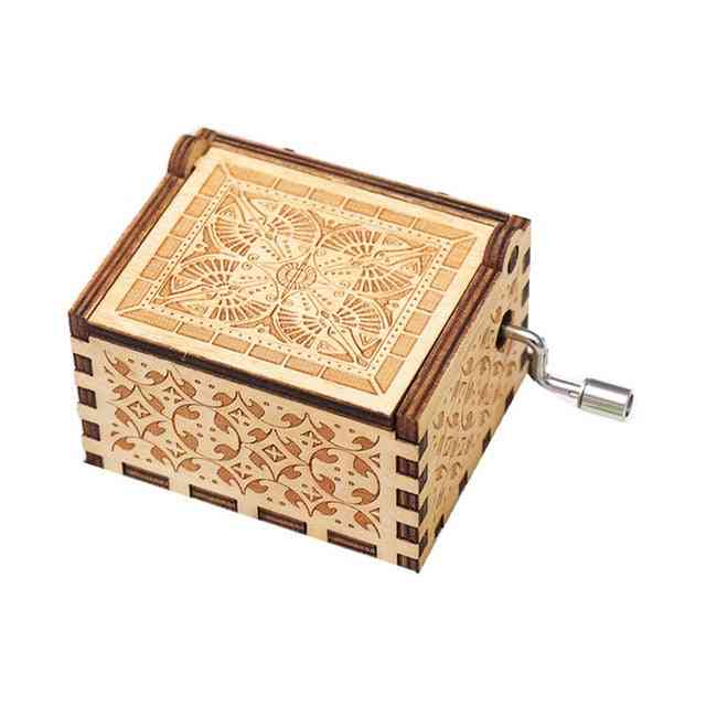 Cranked Wooden Music Box Game