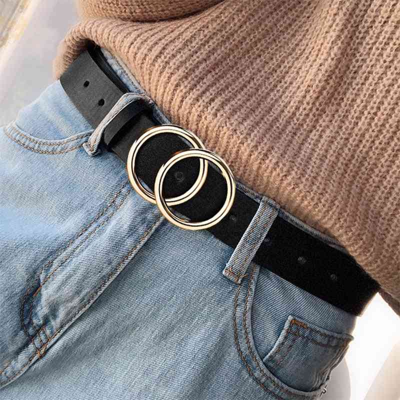 Designers Famous Leather High-quality Fashion Alloy Double Belt For Girl