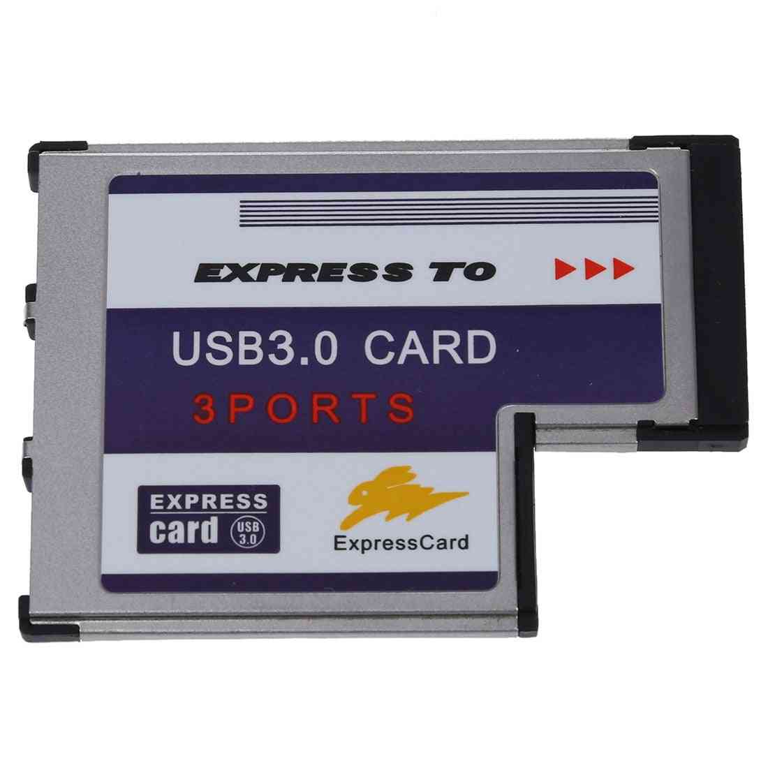 3 Port Usb 3.0 Express Card 54mm Pcmcia For Laptop