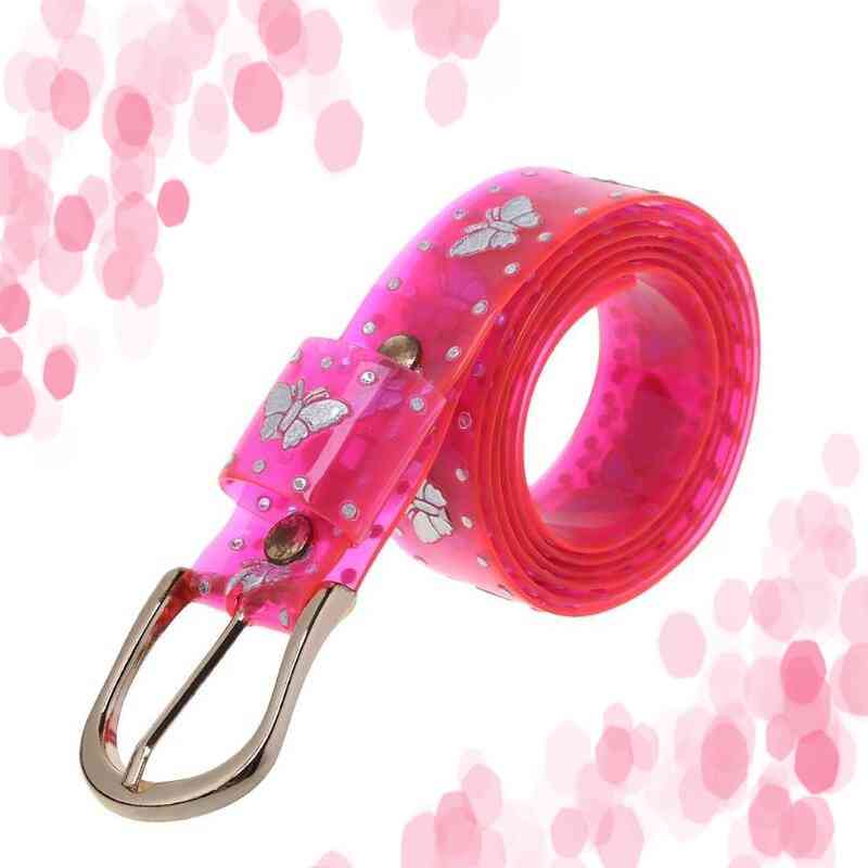 Lady Sweet Candy Color Laser Butterfly Print Belt